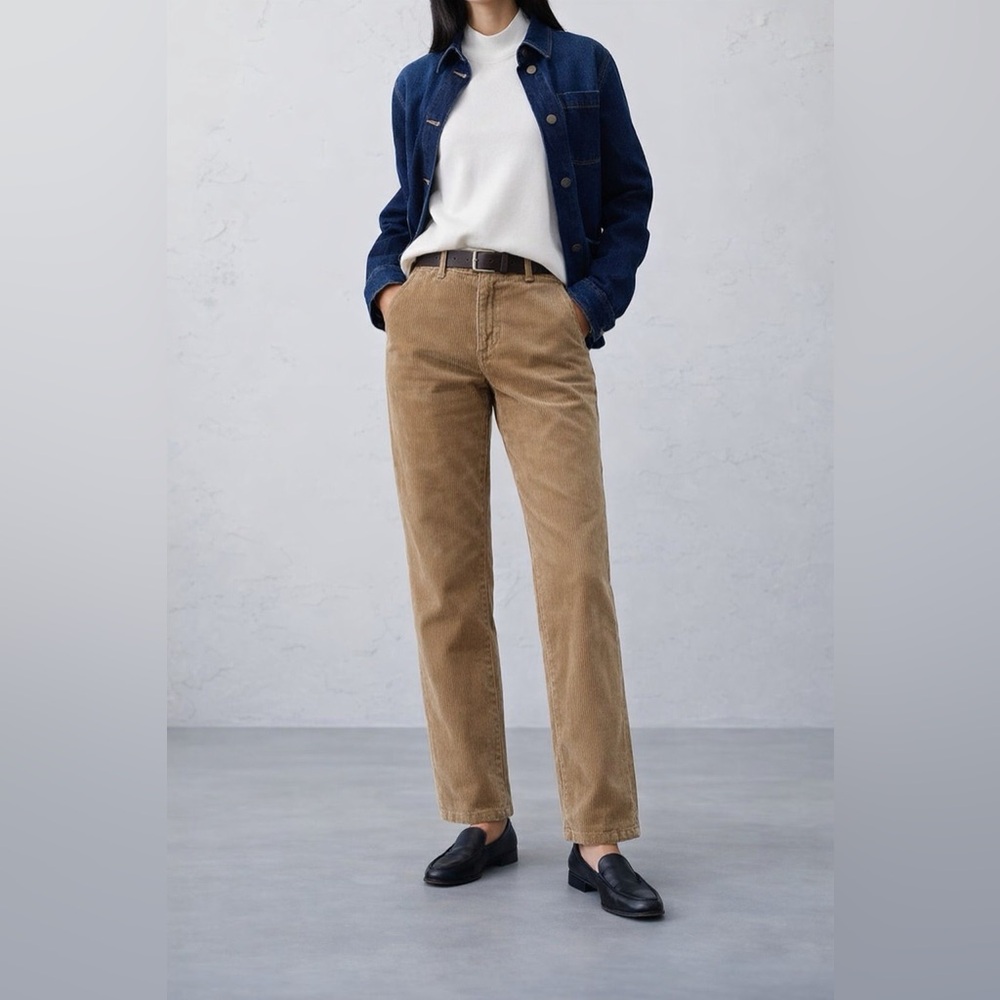 Levi’s Tan Corduroy Straight‑Fit Pants Women's 29×30 NWT Premium Cords Fall